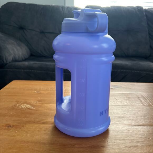 HydroJug with Pink Gingham Sleeve and Purple Lid - Picture 11 of 11